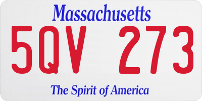 MA license plate 5QV273