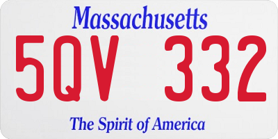 MA license plate 5QV332
