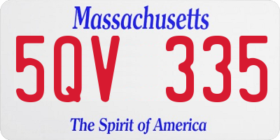 MA license plate 5QV335