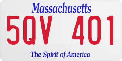 MA license plate 5QV401