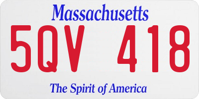 MA license plate 5QV418