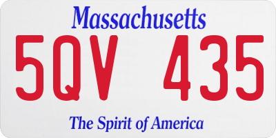 MA license plate 5QV435