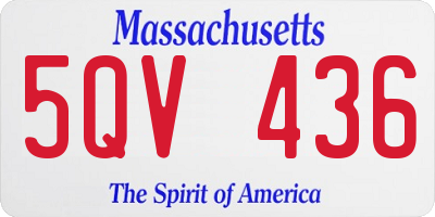 MA license plate 5QV436