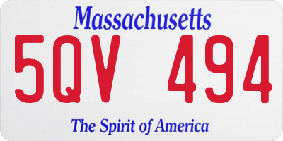 MA license plate 5QV494