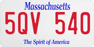 MA license plate 5QV540