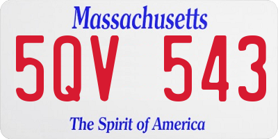 MA license plate 5QV543