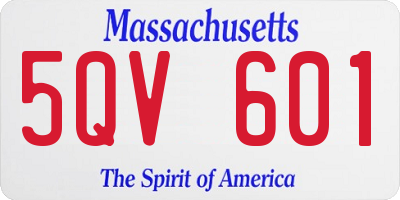 MA license plate 5QV601
