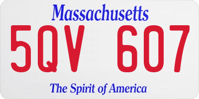 MA license plate 5QV607