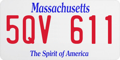 MA license plate 5QV611