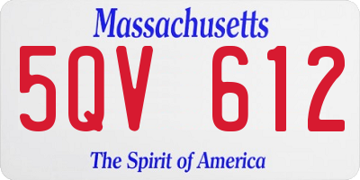 MA license plate 5QV612