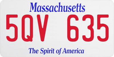 MA license plate 5QV635