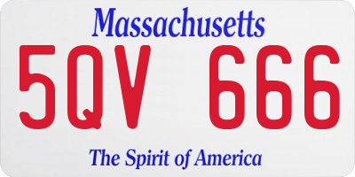 MA license plate 5QV666