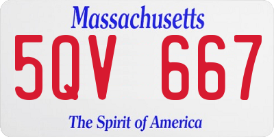 MA license plate 5QV667