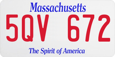 MA license plate 5QV672