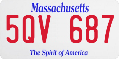 MA license plate 5QV687
