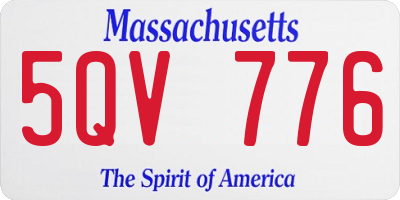 MA license plate 5QV776