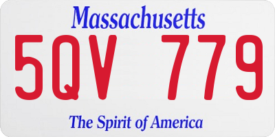 MA license plate 5QV779