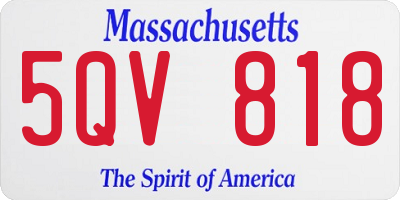 MA license plate 5QV818