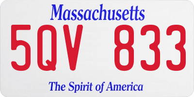 MA license plate 5QV833
