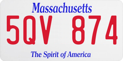 MA license plate 5QV874