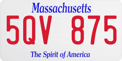 MA license plate 5QV875