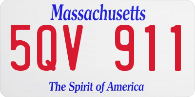 MA license plate 5QV911