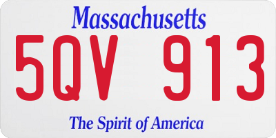 MA license plate 5QV913