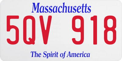 MA license plate 5QV918