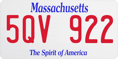 MA license plate 5QV922