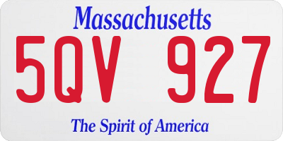 MA license plate 5QV927