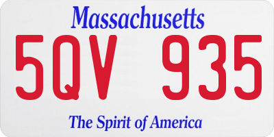 MA license plate 5QV935
