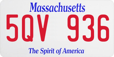 MA license plate 5QV936