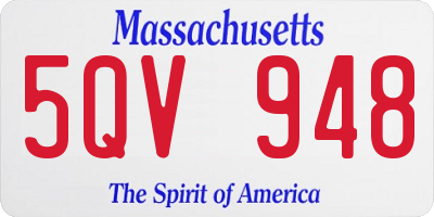 MA license plate 5QV948