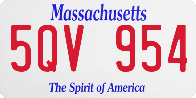 MA license plate 5QV954