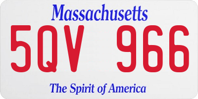 MA license plate 5QV966