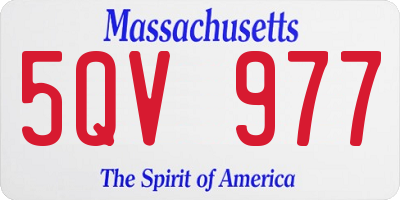 MA license plate 5QV977