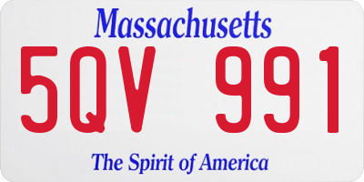 MA license plate 5QV991
