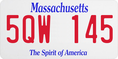 MA license plate 5QW145