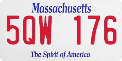 MA license plate 5QW176