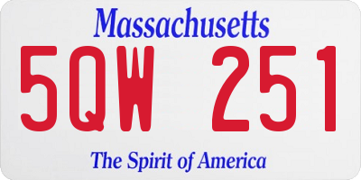 MA license plate 5QW251
