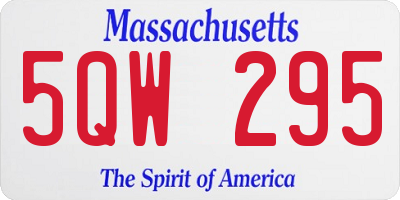 MA license plate 5QW295