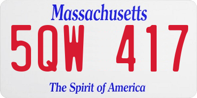 MA license plate 5QW417