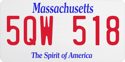 MA license plate 5QW518