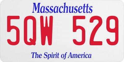MA license plate 5QW529