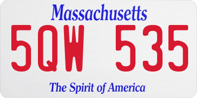 MA license plate 5QW535