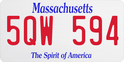 MA license plate 5QW594