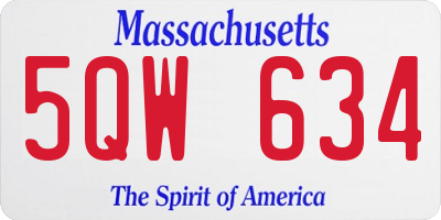 MA license plate 5QW634