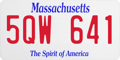 MA license plate 5QW641