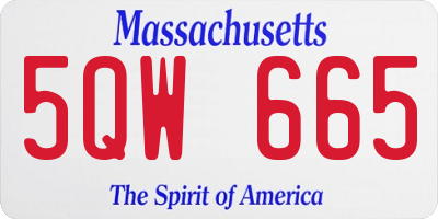 MA license plate 5QW665