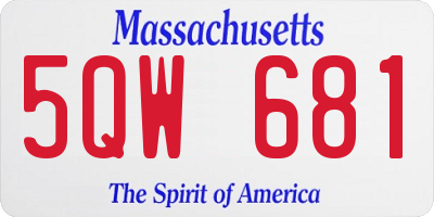 MA license plate 5QW681